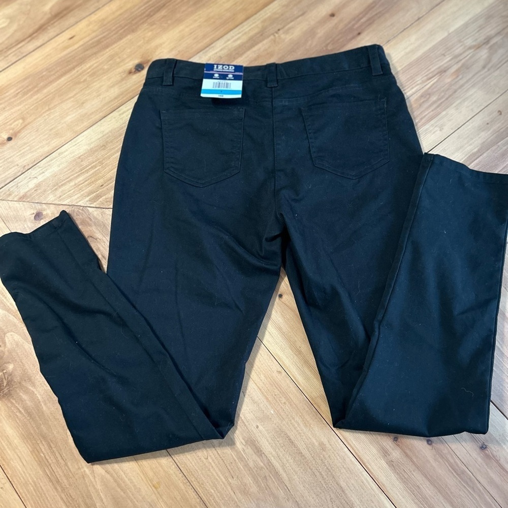 IZOD Black Skinny Stretch Slacks/Pants - Picture 6 of 8